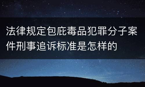 法律规定包庇毒品犯罪分子案件刑事追诉标准是怎样的