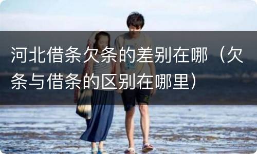 河北借条欠条的差别在哪（欠条与借条的区别在哪里）