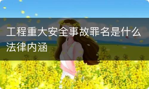 工程重大安全事故罪名是什么法律内涵