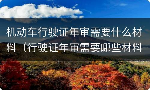 机动车行驶证年审需要什么材料（行驶证年审需要哪些材料）