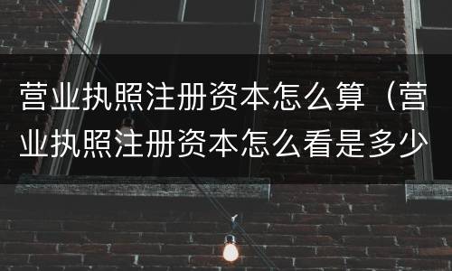 营业执照注册资本怎么算（营业执照注册资本怎么看是多少钱）