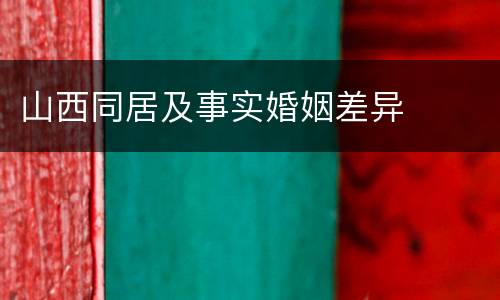 山西同居及事实婚姻差异