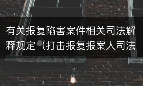 有关报复陷害案件相关司法解释规定（打击报复报案人司法解释）