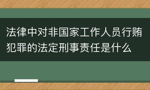 法律中对非国家工作人员行贿犯罪的法定刑事责任是什么