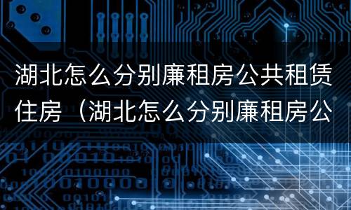 湖北怎么分别廉租房公共租赁住房（湖北怎么分别廉租房公共租赁住房的）