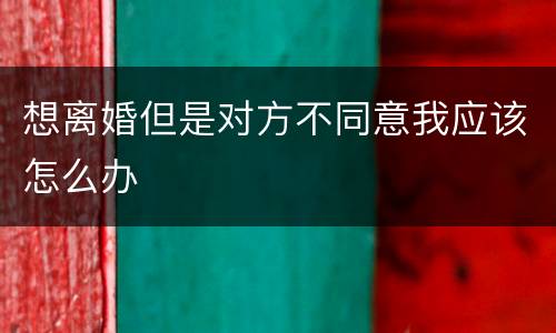 想离婚但是对方不同意我应该怎么办