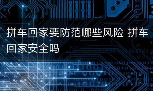 拼车回家要防范哪些风险 拼车回家安全吗