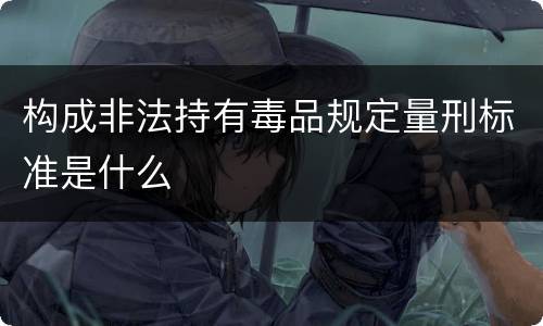 构成非法持有毒品规定量刑标准是什么