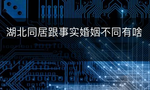 湖北同居跟事实婚姻不同有啥