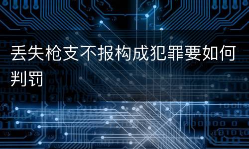 丢失枪支不报构成犯罪要如何判罚