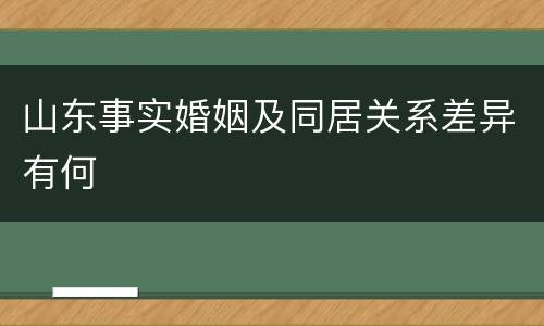 山东事实婚姻及同居关系差异有何