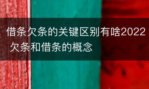 借条欠条的关键区别有啥2022 欠条和借条的概念
