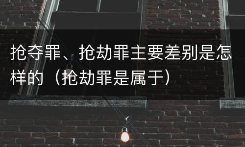 抢夺罪、抢劫罪主要差别是怎样的（抢劫罪是属于）