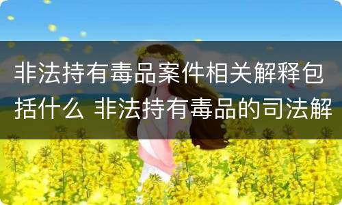 非法持有毒品案件相关解释包括什么 非法持有毒品的司法解释