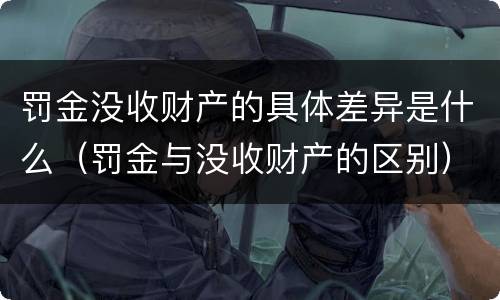 罚金没收财产的具体差异是什么（罚金与没收财产的区别）