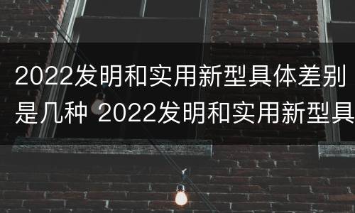 2022发明和实用新型具体差别是几种 2022发明和实用新型具体差别是几种意思