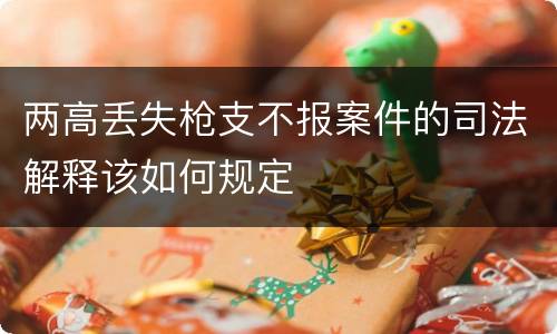 两高丢失枪支不报案件的司法解释该如何规定