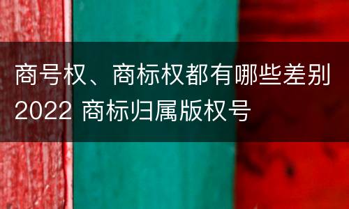商号权、商标权都有哪些差别2022 商标归属版权号