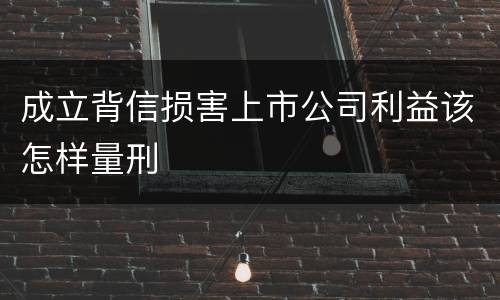 成立背信损害上市公司利益该怎样量刑