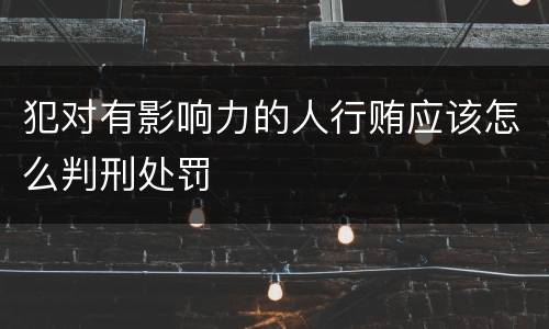 犯对有影响力的人行贿应该怎么判刑处罚