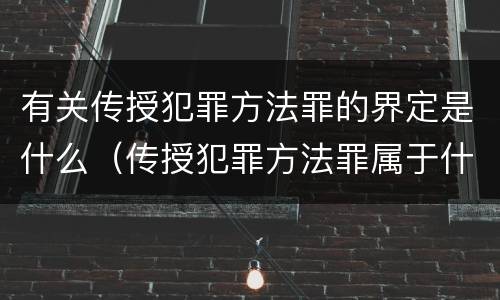 有关传授犯罪方法罪的界定是什么（传授犯罪方法罪属于什么）