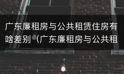 广东廉租房与公共租赁住房有啥差别（广东廉租房与公共租赁住房有啥差别吗）