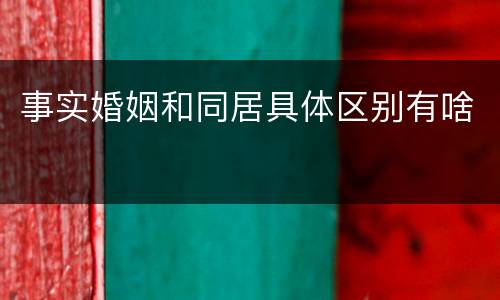 事实婚姻和同居具体区别有啥