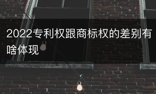 2022专利权跟商标权的差别有啥体现