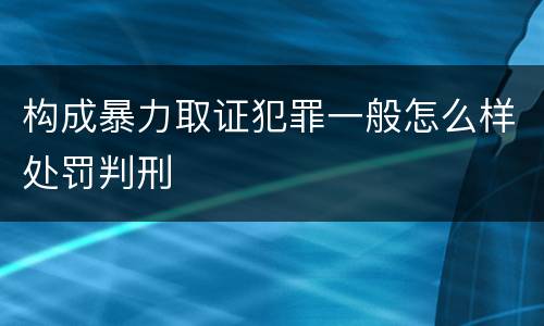 构成暴力取证犯罪一般怎么样处罚判刑