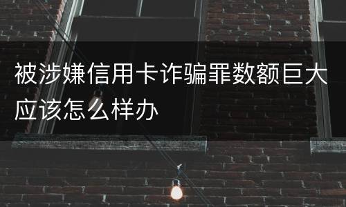 被涉嫌信用卡诈骗罪数额巨大应该怎么样办