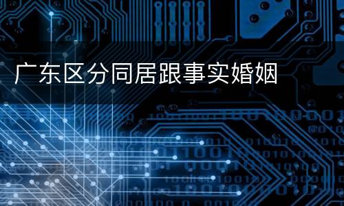 广东区分同居跟事实婚姻