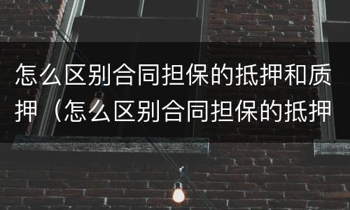 怎么区别合同担保的抵押和质押（怎么区别合同担保的抵押和质押权）