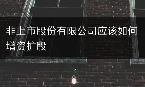 非上市股份有限公司应该如何增资扩股