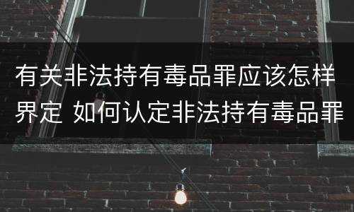 有关非法持有毒品罪应该怎样界定 如何认定非法持有毒品罪