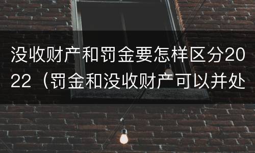 没收财产和罚金要怎样区分2022（罚金和没收财产可以并处吗）