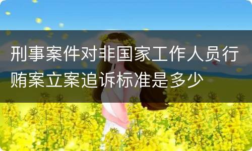 刑事案件对非国家工作人员行贿案立案追诉标准是多少