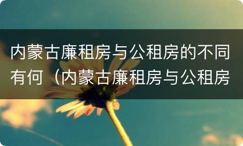 内蒙古廉租房与公租房的不同有何（内蒙古廉租房与公租房的不同有何特点）