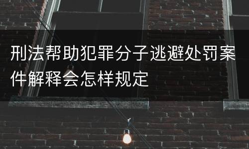 刑法帮助犯罪分子逃避处罚案件解释会怎样规定