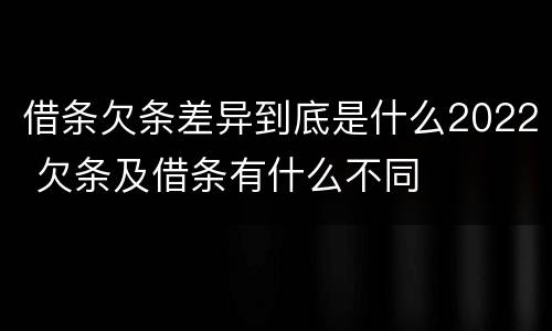 借条欠条差异到底是什么2022 欠条及借条有什么不同