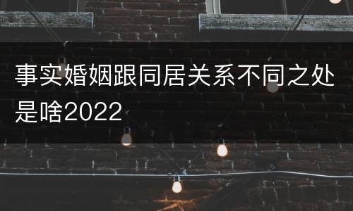 事实婚姻跟同居关系不同之处是啥2022