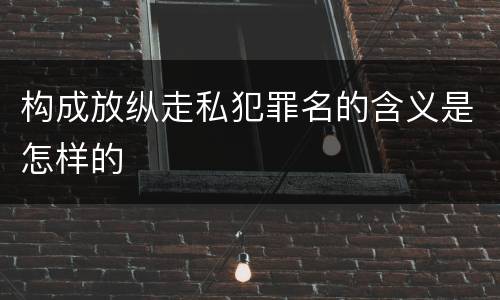 构成放纵走私犯罪名的含义是怎样的