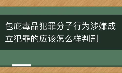 包庇毒品犯罪分子行为涉嫌成立犯罪的应该怎么样判刑