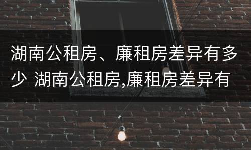 湖南公租房、廉租房差异有多少 湖南公租房,廉租房差异有多少