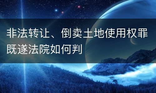 非法转让、倒卖土地使用权罪既遂法院如何判