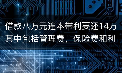 借款八万元连本带利要还14万其中包括管理费，保险费和利息请问这样的网贷合规吗