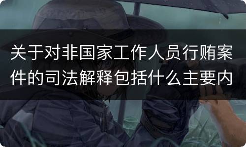 关于对非国家工作人员行贿案件的司法解释包括什么主要内容