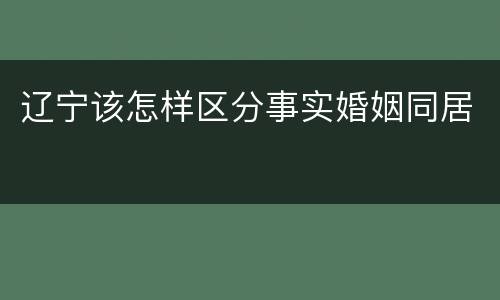 辽宁该怎样区分事实婚姻同居