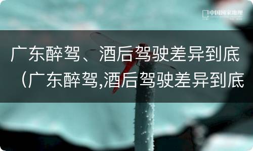 广东醉驾、酒后驾驶差异到底（广东醉驾,酒后驾驶差异到底大不大）