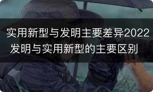 实用新型与发明主要差异2022 发明与实用新型的主要区别