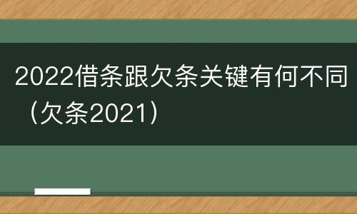 2022借条跟欠条关键有何不同（欠条2021）